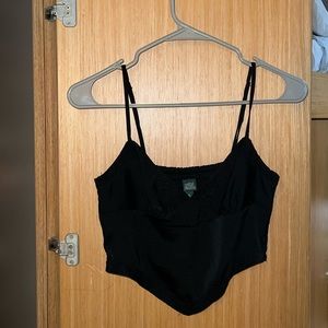 Wild Fable Black cropped silk top